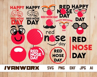 Red Nose Day svg | Red nose png | Red nose day designs clipart | Red nose cut file | Red Nose Day bundle svg | Red nose files for cricut