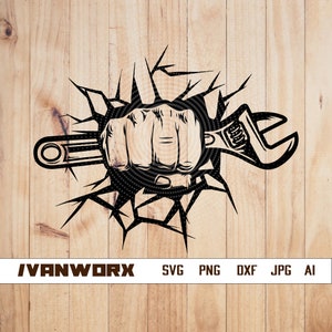 Fist with wrench svg | Punch Mechanic Svg File | Mechanic Svg | Mechanic Shirt | Wrench Png | Wrench Svg | Fist svg | Cutting Files