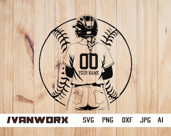 Softball Player Svg | Softball Team Svg | Personalized Name Svg | Softball Mom Svg | Softball Player Clipart | Softball Cutfile | Png Eps Ai