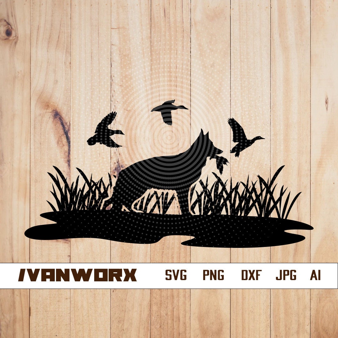 Wildlife Svg Dog Scene Hunter Scene Svg Dog Hunter Svg - Etsy