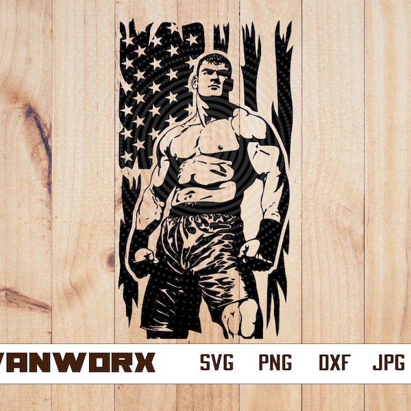 US MMA Fighter Svg | Mixed Martial Art Clipart | Combat Sport Cut File | Self Defense Stencil | Fighter T-shirt Design | US Karate Dxf | Png
