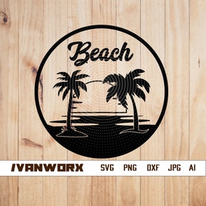 Beach Vibe svg | Beach Scene SVG | Beach Sublimation PNG | Beach Palm tree | Beach wall T-shirt Design | Beach cut file | Beach clipart