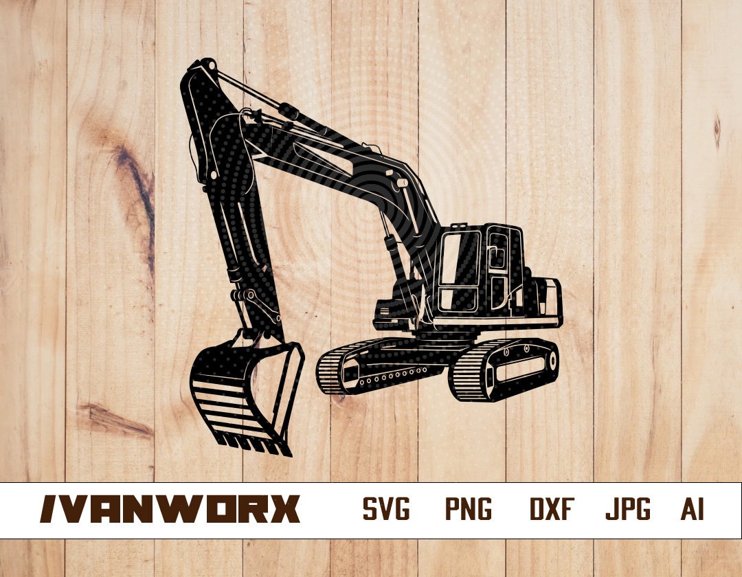Excavator Svg Excavator Clipart Excavator Cutfile Excavator Png Heavy