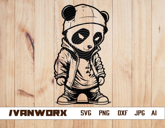 Panda Bear Hiphop Svg Cool Panda Clipart Hipster Panda 