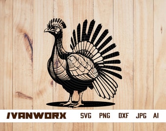 Turkey SVG | Turkey Hunter Svg | Turkey Hunter Svg | Wild Turkey SVG | Farm Animal Svg | Turkey Hunting Clipart | Hunting Shirt | Png Dxf
