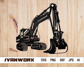 Excavator svg | Excavator Clipart | Excavator Cutfile | Excavator png | Heavy Equipment svg | Construction Monogram dxf | Excavator Stencil