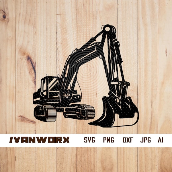 Excavator svg | Excavator Clipart | Excavator Cutfile | Excavator png | Heavy Equipment svg | Construction Monogram dxf | Excavator Stencil