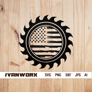 US Saw Blade Svg | Saw Blade Clipart | Saw Blade Cut File | Saw Blade Stencil | Blade Tshirt Design | Wood Blade Scene Dxf | Saw Blade Png