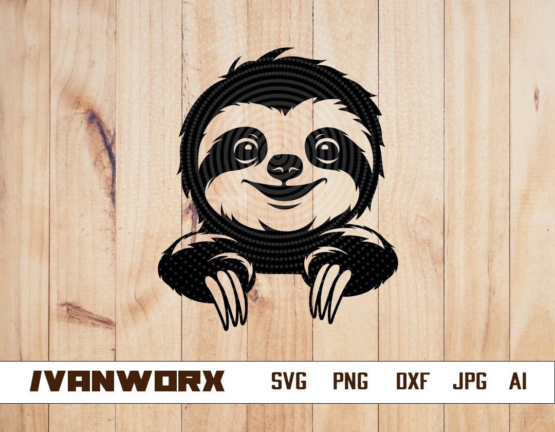 Cute Sloth SVG Sloth Clipart Baby Sloth Svg Animal Head Svg Sloth Cut