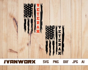 US Flag Veteran svg | Military svg | Patriotic svg | Veteran png | Soldier svg | American flag svg | veterans day Distressed Flag Svg | Flag