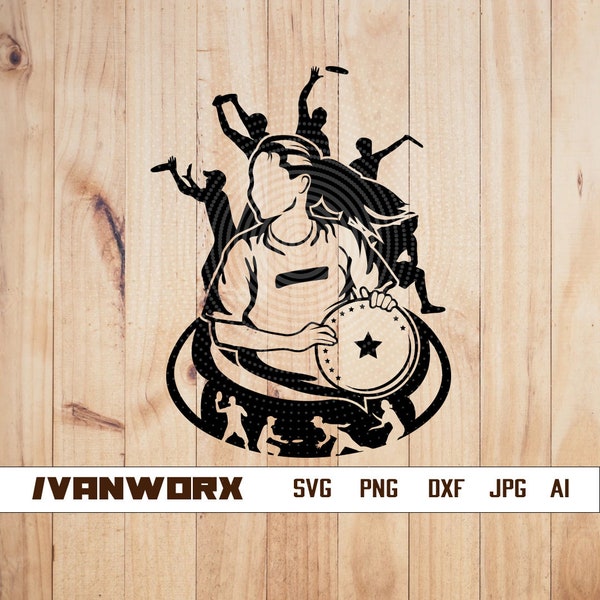 Frisbee svg | Ultimate Sport png | Frisbee Girl cut file | Frisbee Clipart | Disc Golf svg | Frisbee T-shirt Design | Frisbee Ultimate png