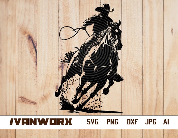 Rodeo Svg | Cowboy Svg | Western Cowboy Riding Horse svg | Rodeo Cowboy Svg | Horse Svg | Rodeo Png | Man riding horse svg | Png Dxf Jpg Eps