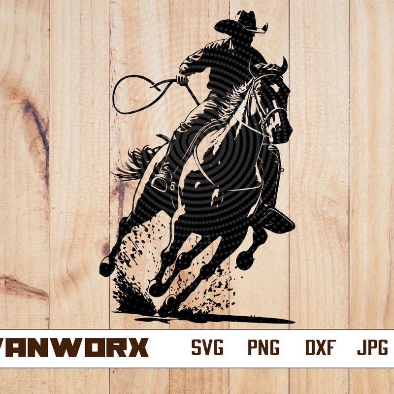 Young Cowboy Riding Horse - Etsy