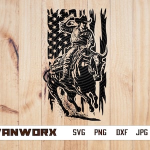 US Rodeo Svg | Bull Rider Svg | Cowboy Svg | Ranch Western Country Farm | Bull Riding Svg | American Flag svg | Bull riding svg |Bull rider