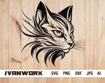 Cat SVG | Cat face Svg | Cute Cat face Svg | funny kitty | Animal face | Cat face png | Cat face Svg Files for Cricut | Png Dxf Jpg Eps