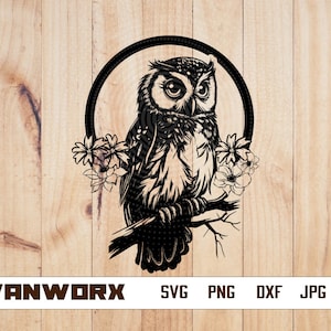 Owl Svg | Owl Clipart | Owl Png | Floral Owl Svg | Owl Vector | Cute owl Svg | Night Owl Svg | Owl Cut File | Instant Download | Eps Dxf Ai
