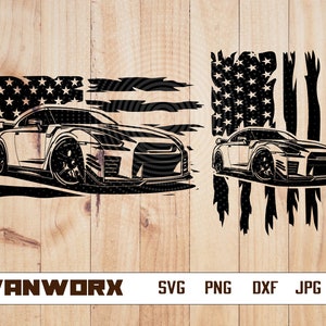 US Sports Car Svg | Car Lover Clipart | Racing Car Cut File | Fast Car Stencil | Luxury Car Collector shirt Design | Expensive Car Dxf | Png