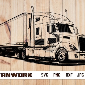 Truck SVG | Trucker Svg | Heavy Truck clipart | 16-wheeler Truck png | Truck Driver dxf | Truck t-shirt Design | Heavy Vehicle svg | eps
