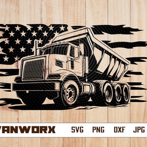 US Dump Truck SVG | Construction Svg | Truck Svg | dump truck clipart | Trucking Svg | Heavy Equipment Svg | Truck Silhouette | Png Dxf Eps