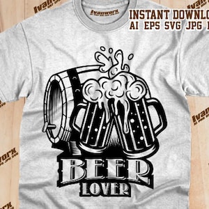 Beer Lover svg | Beer png | Beer T-shirt Design | Beer Cut file | Beer clipart | Beer dxf | Beer Stencil | Beer Mug svg | Beer Mug png