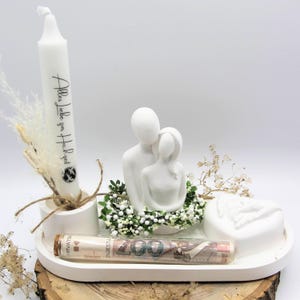 Hochzeitsgeschenk-Set "Die Liebenden" | personalisiert | Hochzeitstag | Jahrestag | Pärchen Geschenk | Goldene Hochzeit | Silberne Hochzeit