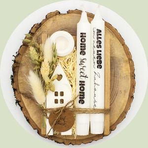 Geschenkset "Zum Einzug" in Holzbox, ohne Wunscherfüller | personalisierbar | zum Umzug | zum Einzug | Einzugsgeschenk | Einweihungsgeschenk
