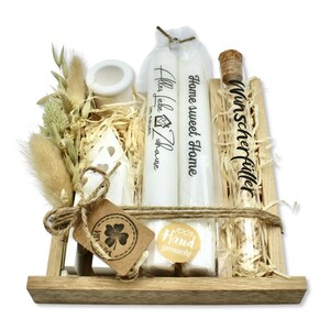 Geschenkset „Zum Einzug“ in Holzbox | Einzugsgeschenk | Personalisierbare Geschenkidee 画像 4