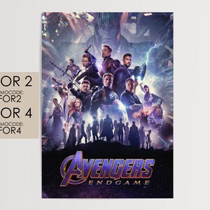 Pôsteres do Filme Avengers End Game 21 Artes em MDF 3mm 28X40cm