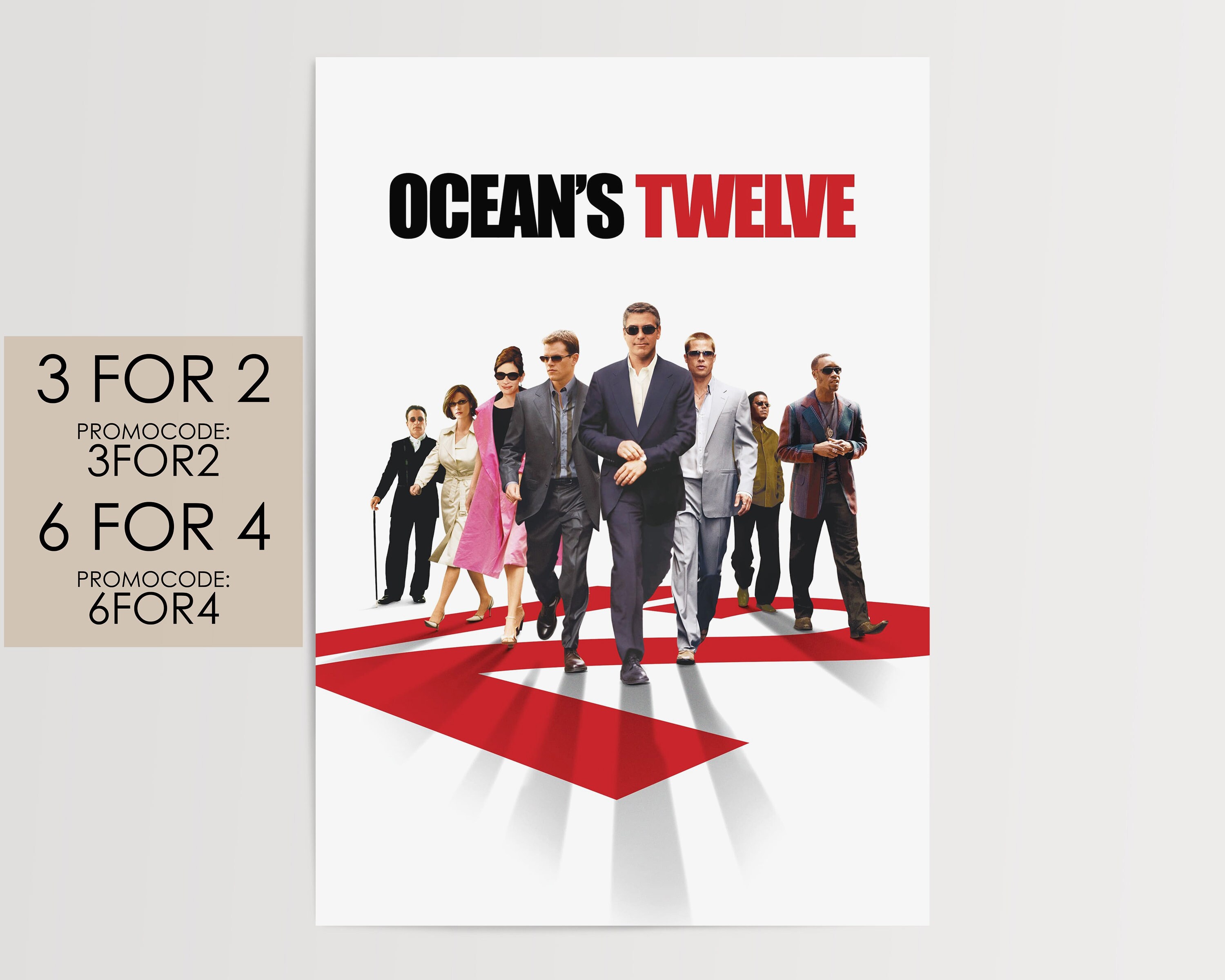 Ocean's Twelve 2004 Poster Movie Poster Art Film Print Gift oc002 Etsy