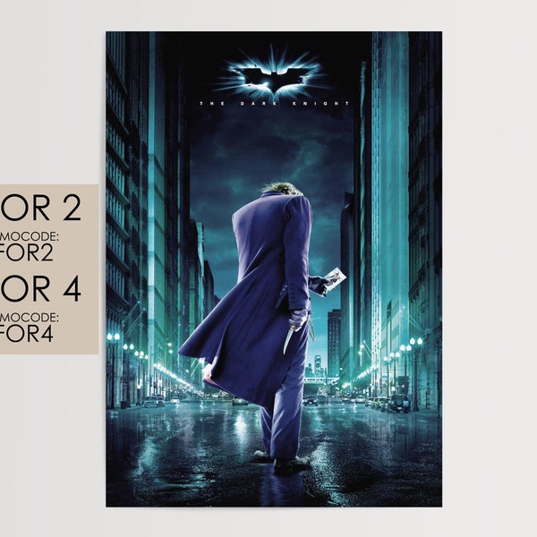 The Dark Knight 2008 Poster - DC Movie Poster Art Film Print Gift #DK002