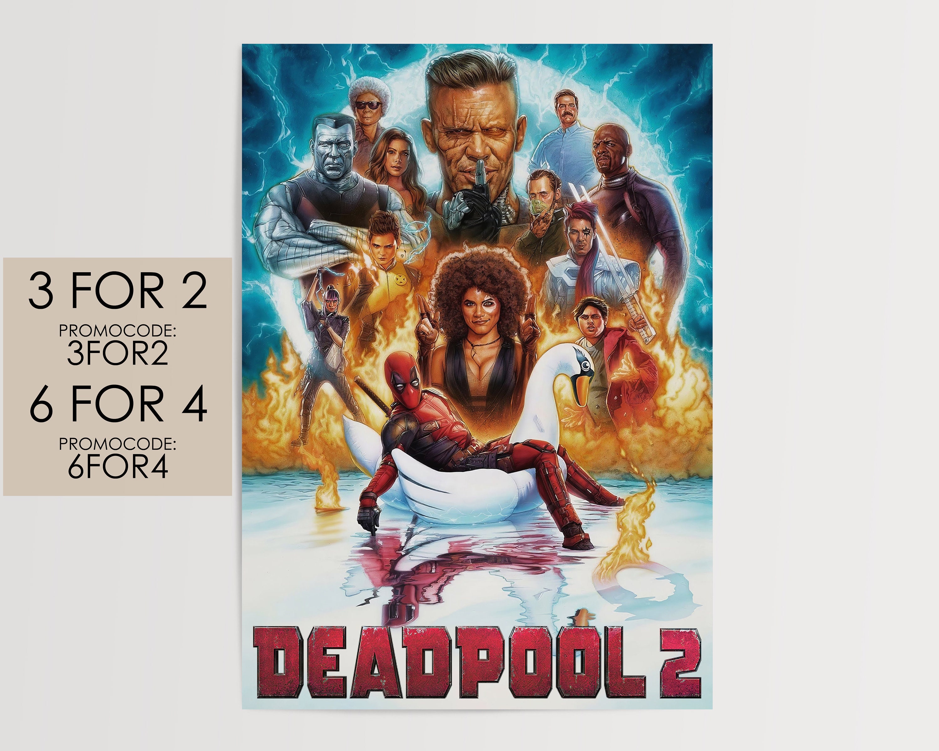 DEADPOOL 3 MOVIE POSTER MARVEL FILM A4 Wall ART PRINT CINEMA A4 Poster