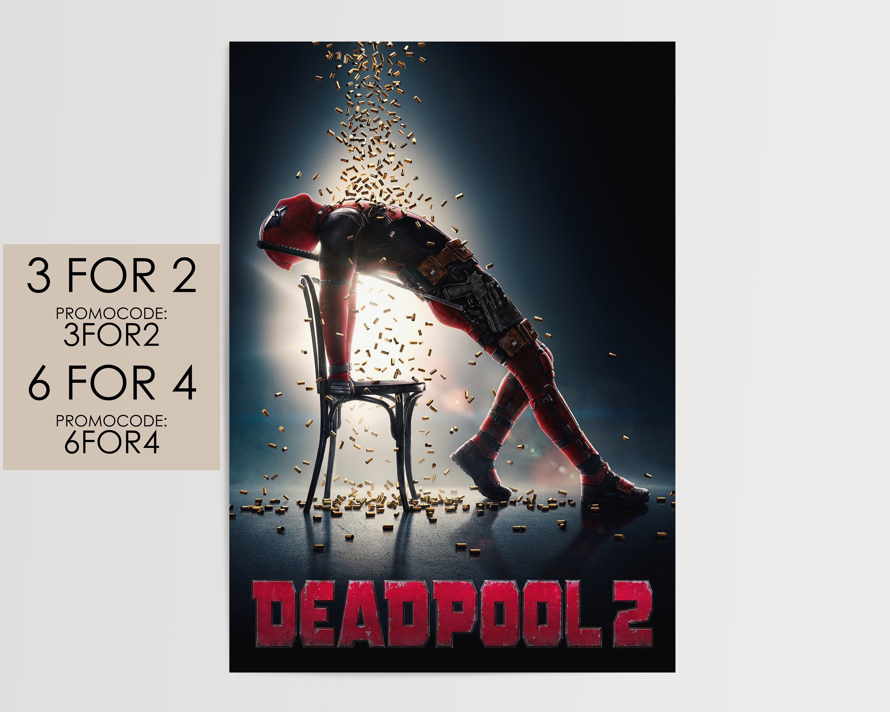 DEADPOOL 3 MOVIE POSTER MARVEL FILM A4 Wall ART PRINT CINEMA A4 Poster