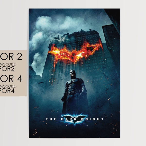 The Dark Knight 2008 Poster - DC Movie Poster Art Film Print Gift #DK001