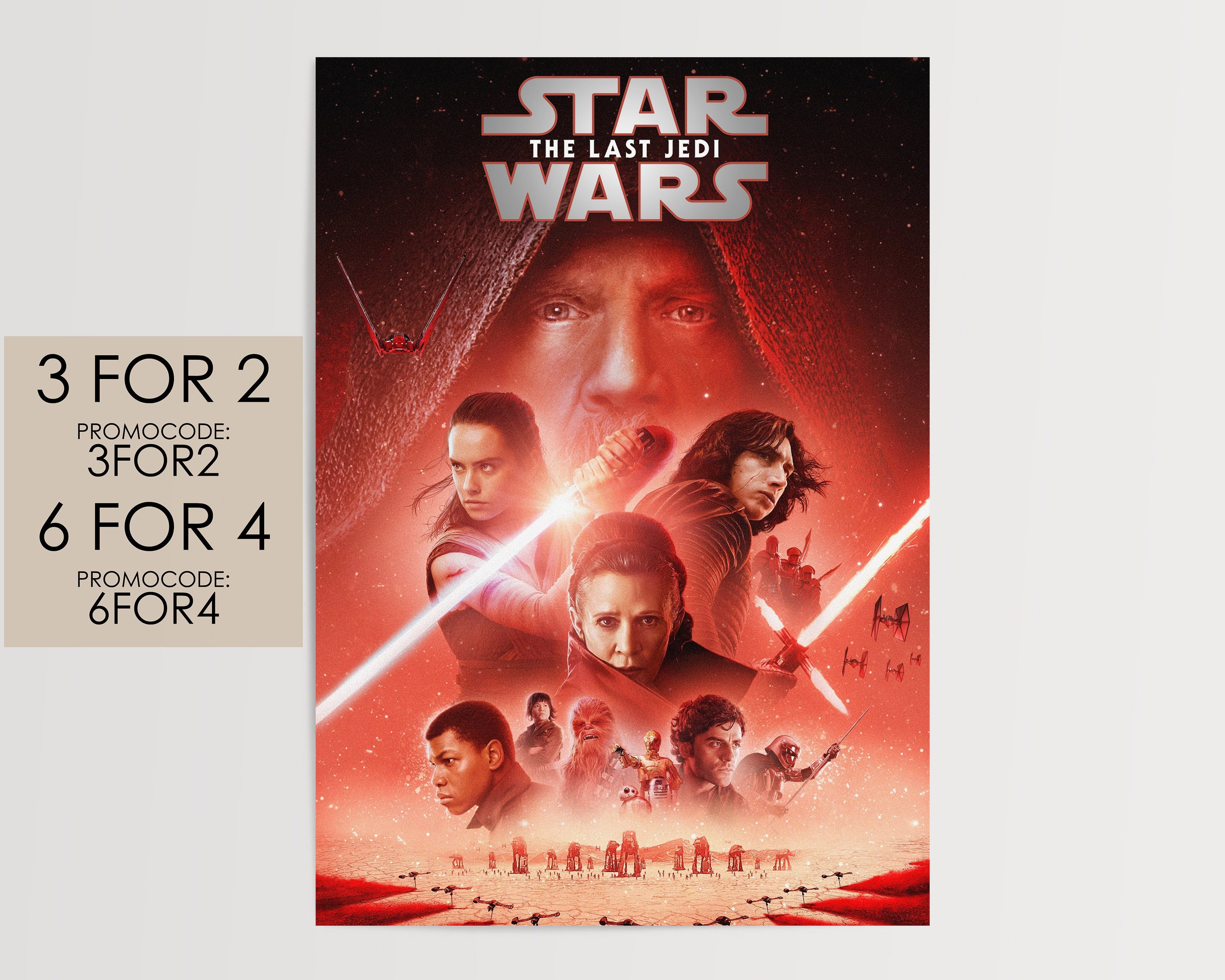 🥇 Posters or decorative sheets star wars the last jedi 🥇