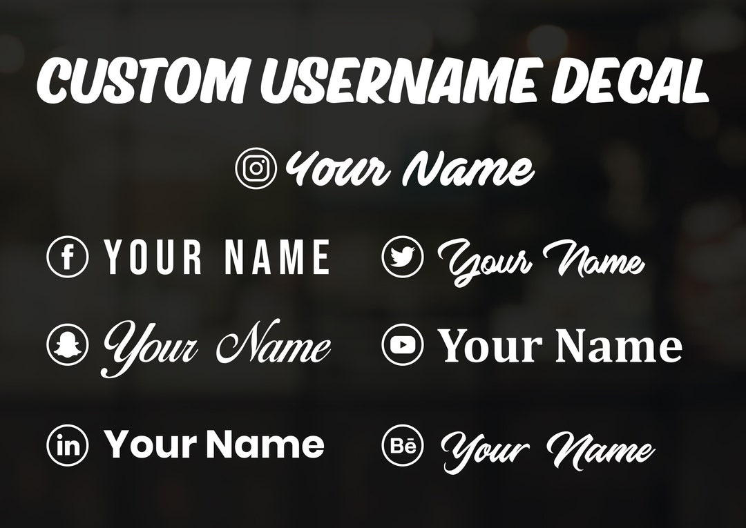Custom Social Media Username Decalpersonalized Username Stickersocial