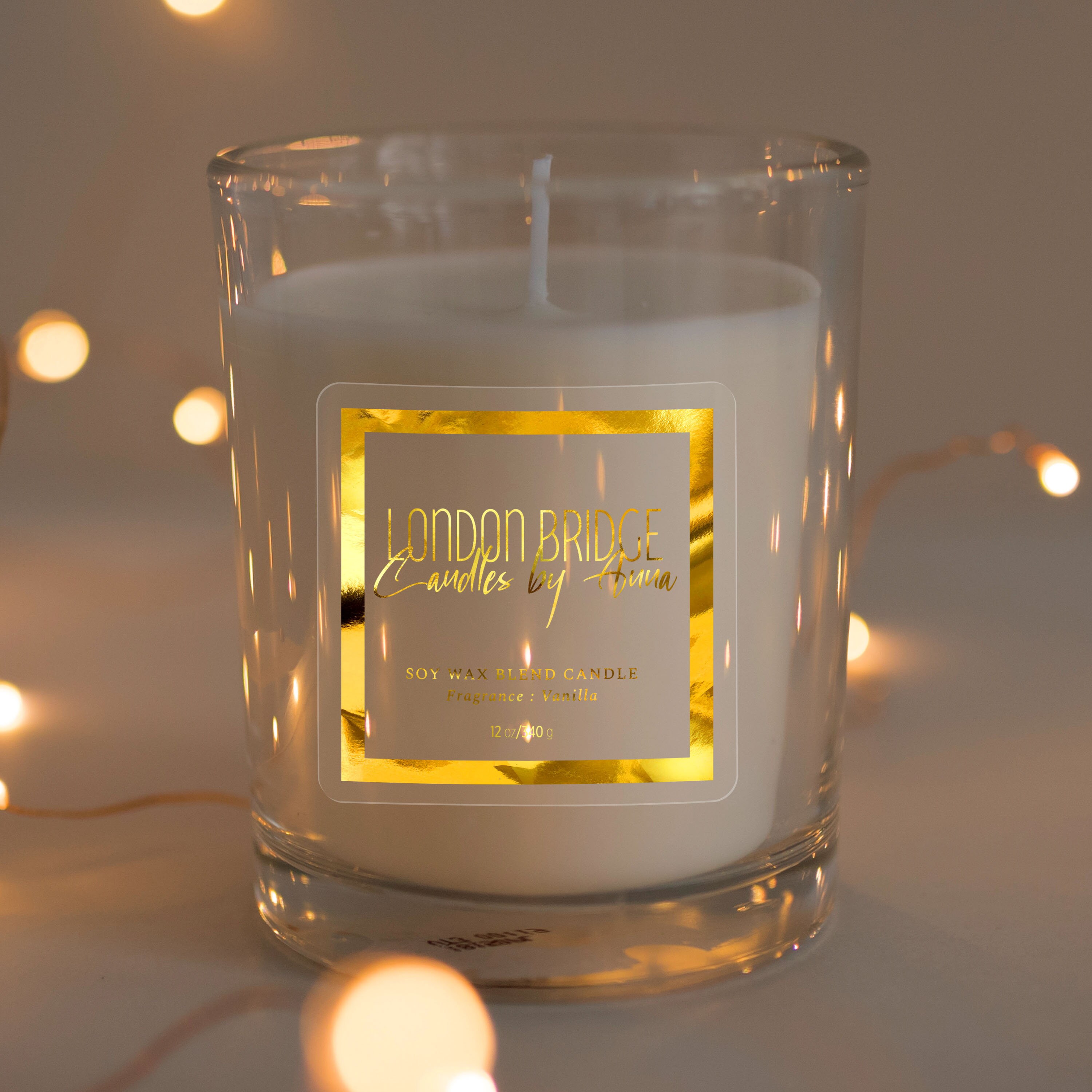 Candle Label Squarecustom Candle Label Sticker Gold Foiled Etsy UK