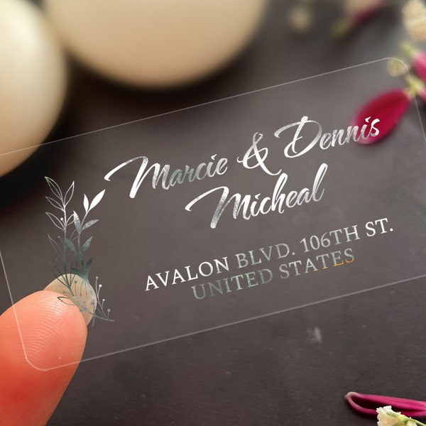 Clear return address labels etsy