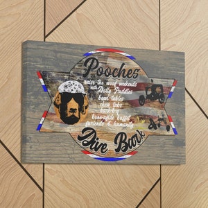 Pooches Dive Bark | Canvas Gallery Wrap | Bar | Tavern | Pub | 18&quot;x12&quot;x1.25&quot; | Wall Art