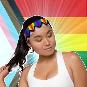 LGBTQ+ Progress Pride Rainbow Flag All Gender Headband