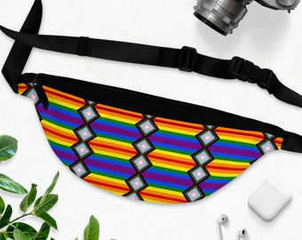 LGBTQ | Progress Pride | Rainbow | Hip Pack | Sling Bag | Fanny Pack | Unisex | Casual Streetwear