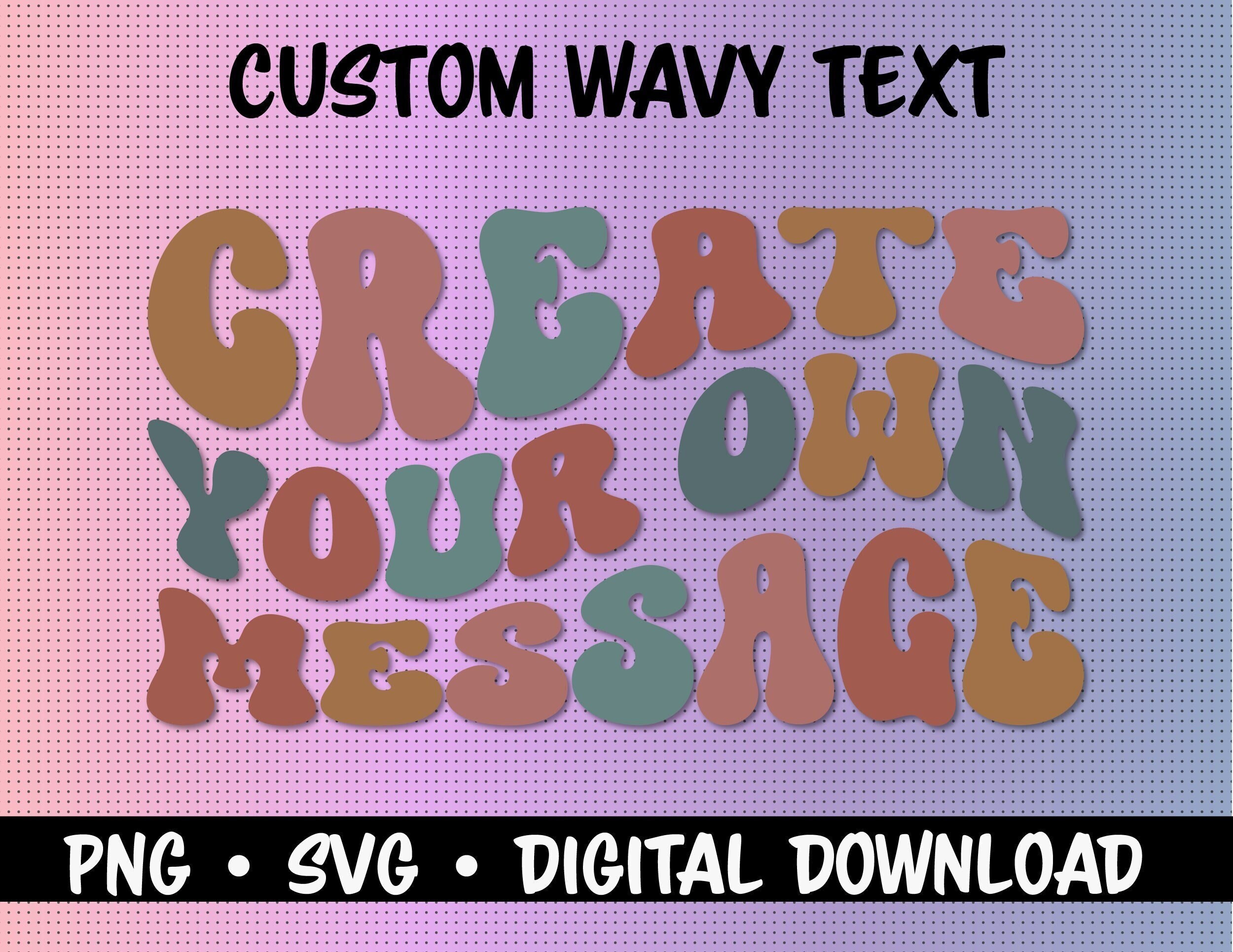Wavy Curved Text Psychedelic Font Text Effect Vintage Fonts Groovy Font