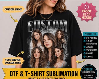 Custom Artist-Style PNG Design, Personalized Photo Collage, DTF Print Ready Shirt Graphic, (Digital Download)