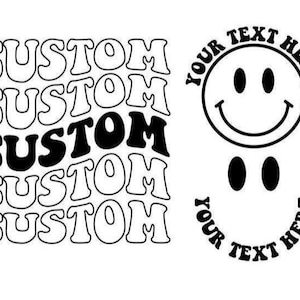 Custom Stacked Text | Smiley Text SVG | Wavy Text SVG | Custom Retro SVG | Wavy Stacked Svg | Custom Wavy Font | Groovy Font