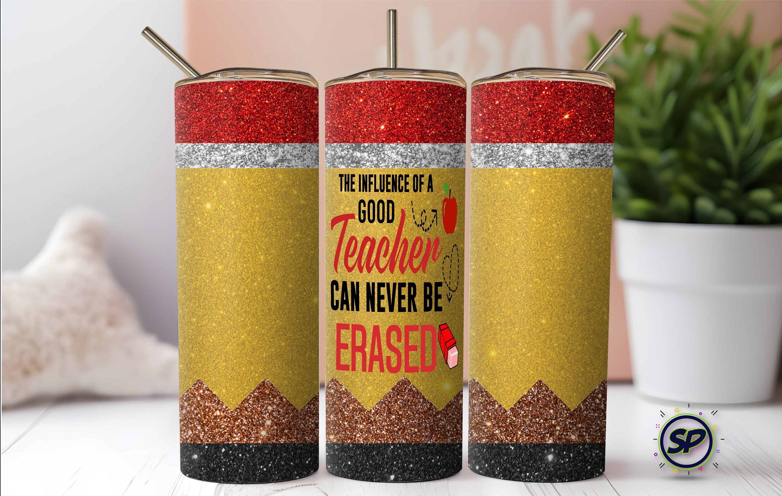 The Influence of A Good Teacher 20 Oz Straight Skinny Tumbler PNG 9.3 X