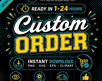 Custom PNG SVG Design, Personalized Cricut Cut File, Sublimation (Print & Cut Ready)