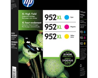 HP 952XL High-Yield Cyan, Magenta, Yellow Original Ink Cartridge, (3-Pack) | N9K30BN | SEALED | UNOPENED