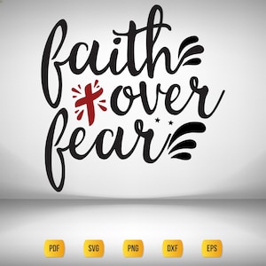 Glaube über Angst Schädel | Glaube SVG | Digitaler Download | Sublimationsdruck | T-Shirt Motive | Religiöses SVG | PNG | Cricut | Silhouette