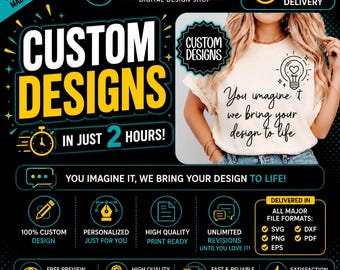 Personalized PNG T-Shirt Graphic, Custom Text & Phrase Design (Made to Order Download)