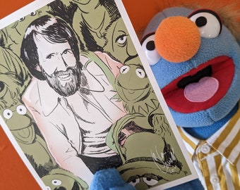 Jim & Friends | Jim Henson with his Muppet friends print digital portrait