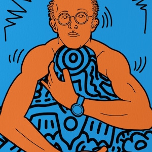 Keith Haring / digital portrait / A5 print